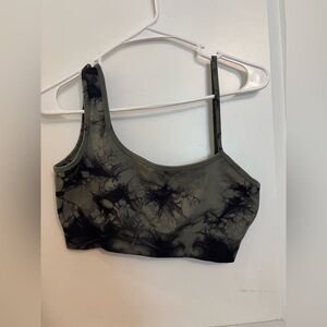 Aerie Black and Gray Tie-Dye Sports Bra